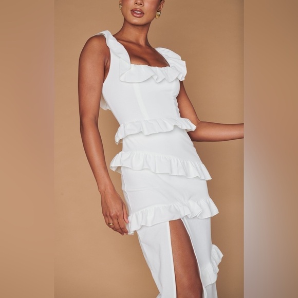 SHOW ME YOUR MUMU Greta Dress In White Stretch - Picture 3 of 6